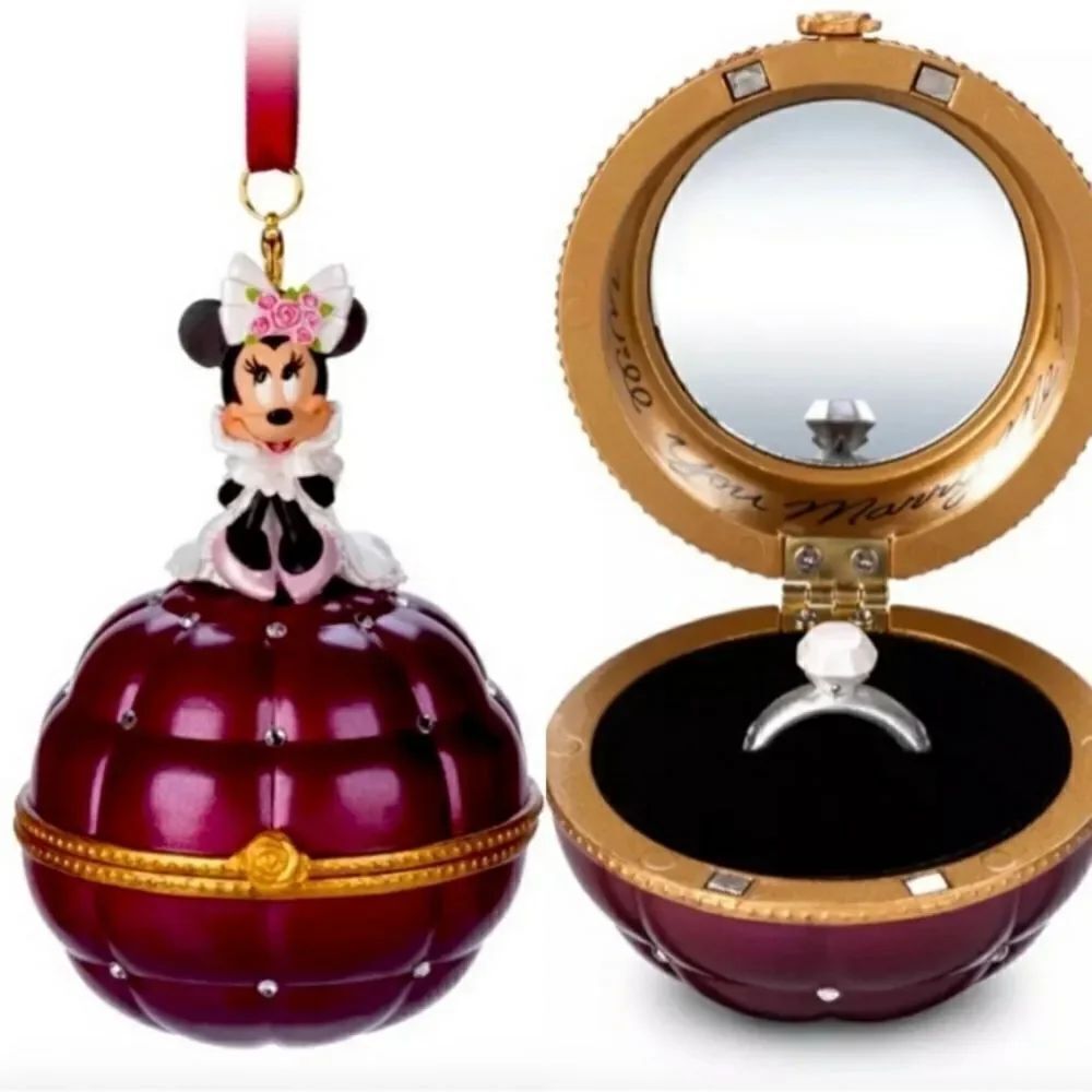 Disney Minnie Mouse Engagement Ring Box Ornament